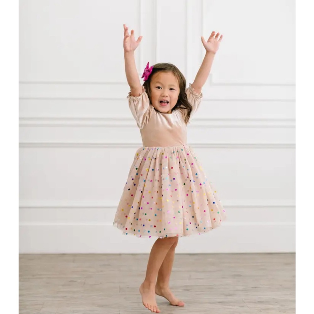 Ollie Jay Diana Dress in Confetti Cream
